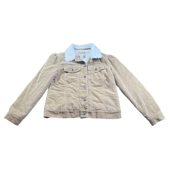 Magellan Womens M Corduroy Sherpa-Lined Jacket Light Brown GORP Core BOHO Grunge - Picture 1 of 5